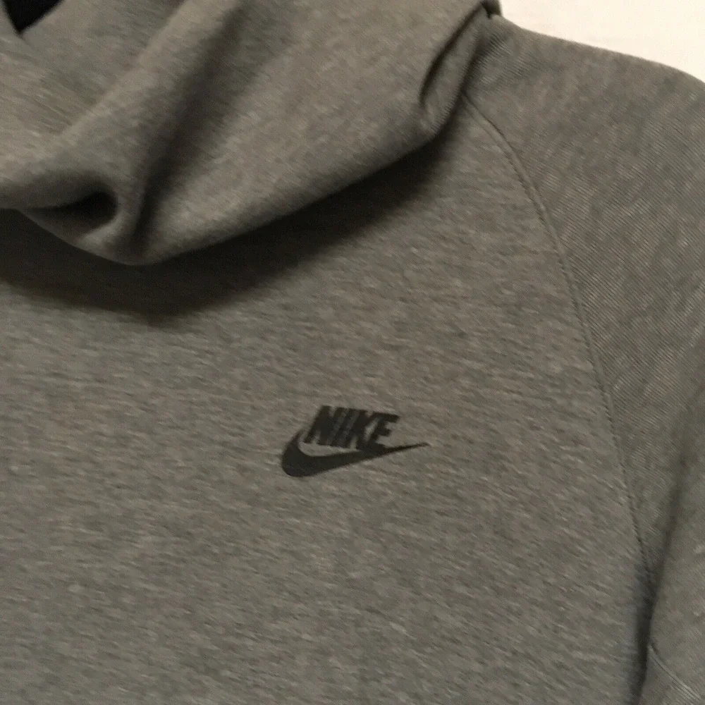 Nike Gray Pull Over Hoodie Mock Neck Kids XL‎ Women Small Black Nike Swoosh Logo